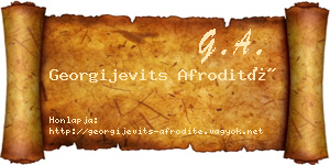 Georgijevits Afrodité névjegykártya